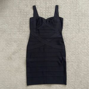 Bodycon Bandage Mini Dress - Black